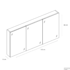 Spiegelkast Differnz Somero 120 Cm Hoogglans Wit -Baden Luxe Verkoop spiegelkast differnz somero 120 cm hoogglans wit tech