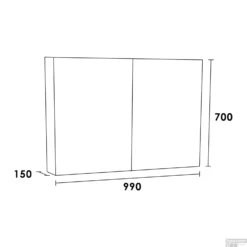 Spiegelkast Dual Exclusive Line 100cm Hoogglans Wit -Baden Luxe Verkoop spiegelkast dual exclusive line 100cm tech