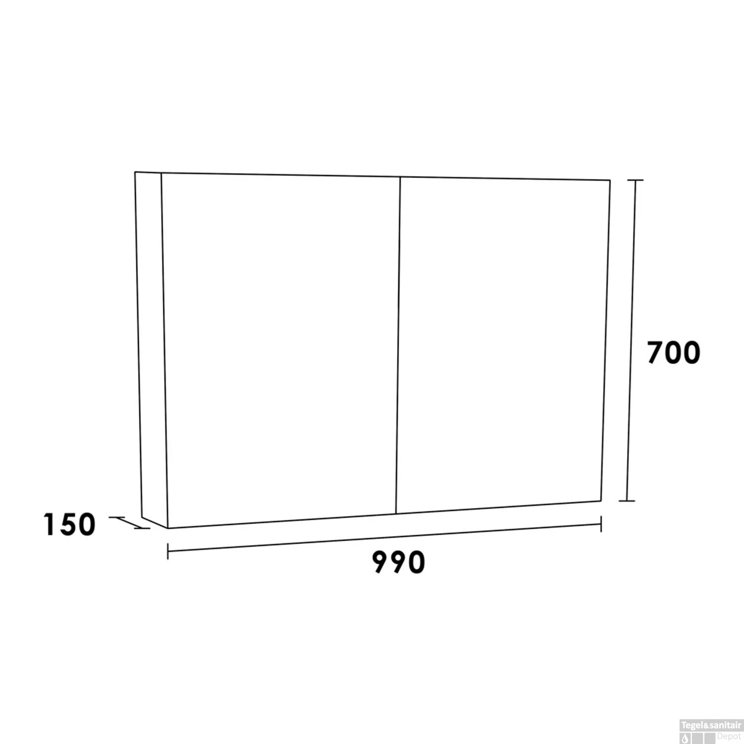 Spiegelkast Dual Exclusive Line 100cm Mat Wit 3 Spiegelkast Dual Exclusive Line 100cm Mat Wit - Afbeelding 3
