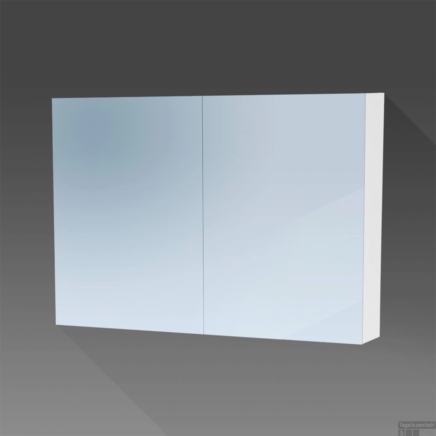 Spiegelkast Dual Exclusive Line 100cm Mat Wit 2 Spiegelkast Dual Exclusive Line 100cm Mat Wit - Afbeelding 2