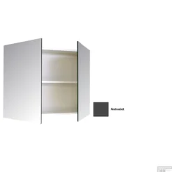 Spiegelkast Sanicare Qlassics 100 Cm 2 Deuren Antraciet -Baden Luxe Verkoop spiegelkast sanicare qlassics 100 cm 2 deuren antraciet detail4