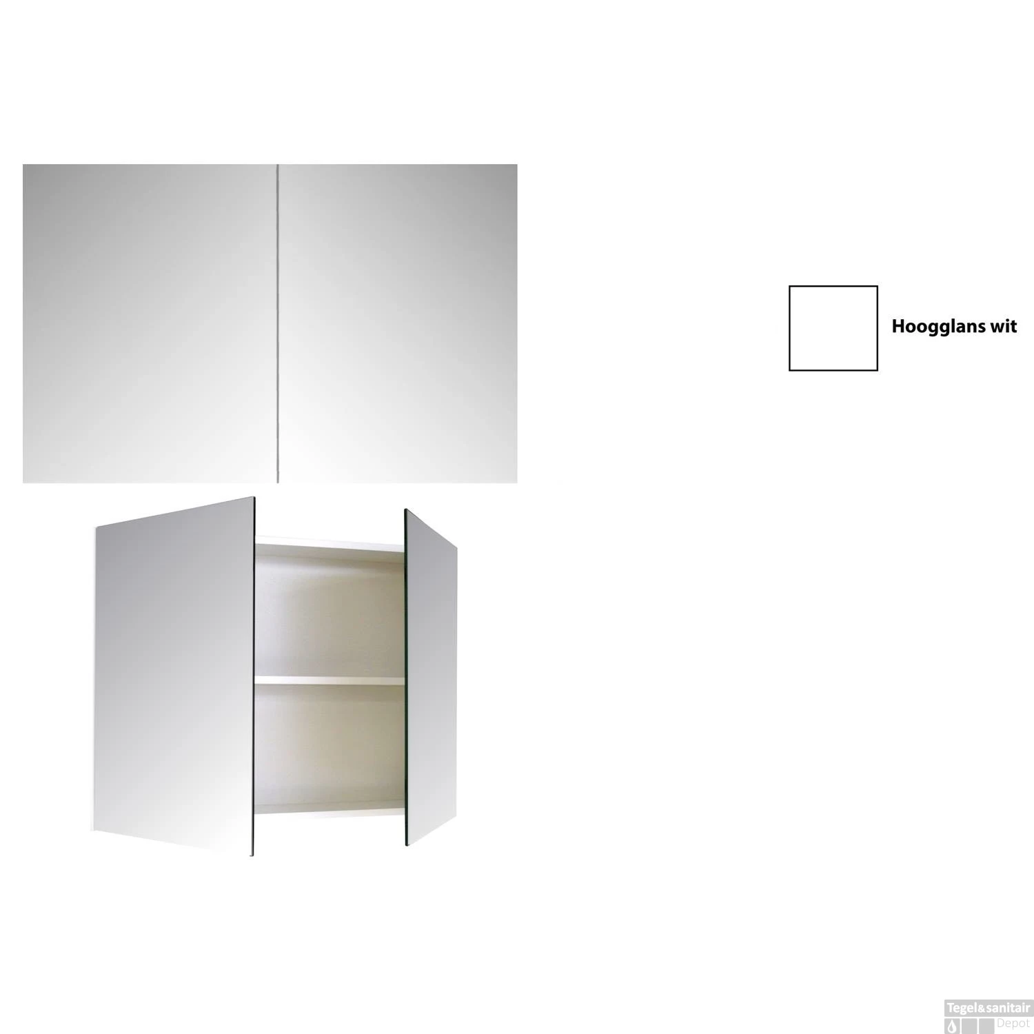 Spiegelkast Sanicare Qlassics 100 Cm 2 Deuren Hoogglans Wit 3 Spiegelkast Sanicare Qlassics 100 Cm 2 Deuren Hoogglans Wit - Afbeelding 3