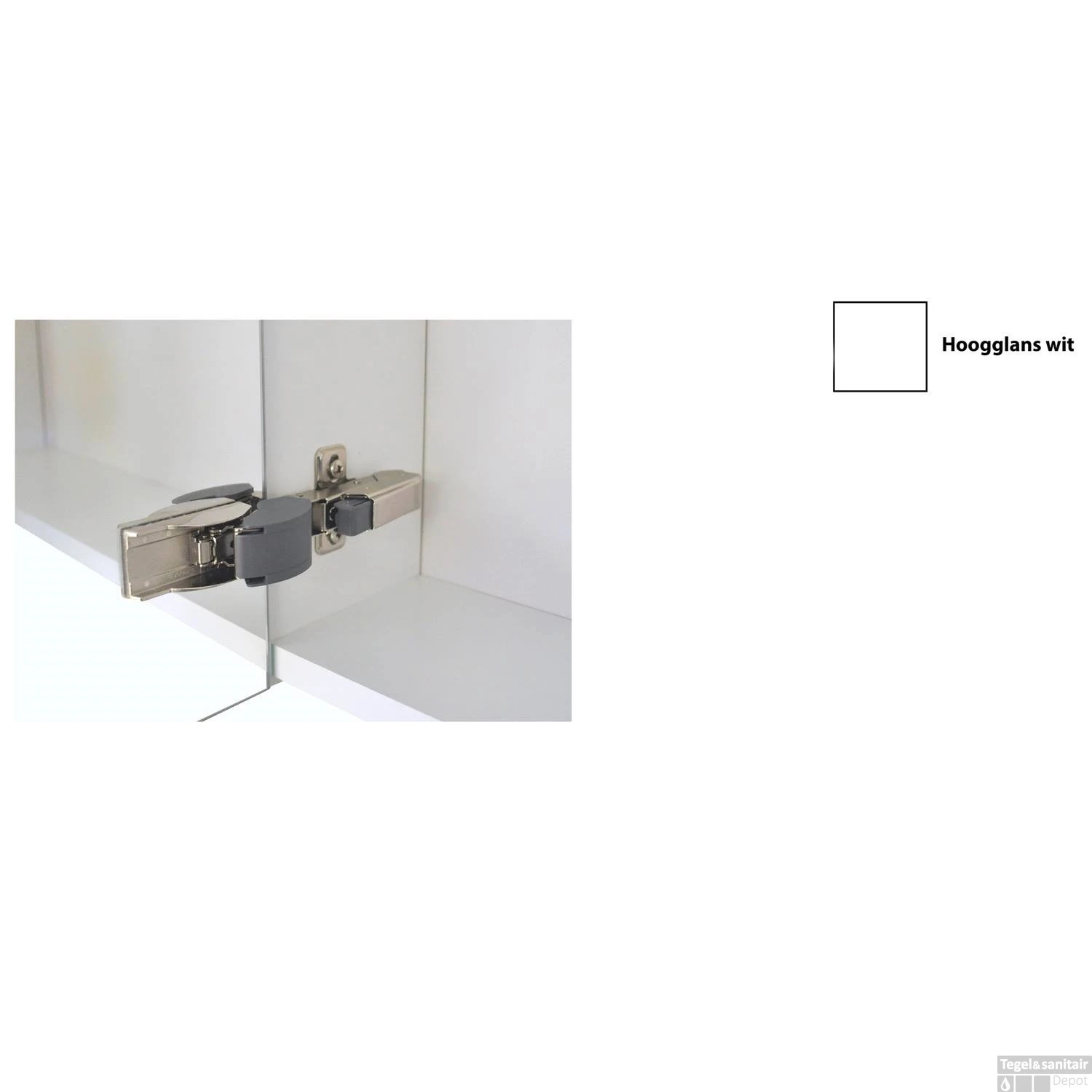 Spiegelkast Sanicare Qlassics 100 Cm 2 Deuren Hoogglans Wit 6 Spiegelkast Sanicare Qlassics 100 Cm 2 Deuren Hoogglans Wit - Afbeelding 6