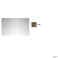 Spiegelkast Sanicare Qlassics 100 Cm 2 Deuren Truffel-Eiken -Baden Luxe Verkoop spiegelkast sanicare qlassics 100 cm 2 deuren truffel eiken detail3