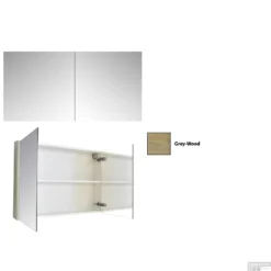 Spiegelkast Sanicare Qlassics 120 Cm 2 Deuren Grey-Wood -Baden Luxe Verkoop spiegelkast sanicare qlassics 120 cm 2 deuren grey wood detail2