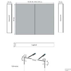 Spiegelkast Sanicare Qlassics 120 Cm 2 Deuren Grey-Wood -Baden Luxe Verkoop spiegelkast sanicare qlassics 120 cm 2 deuren grey wood tech