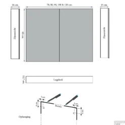 Spiegelkast Sanicare Qlassics 120 Cm 2 Deuren Truffel-Eiken -Baden Luxe Verkoop spiegelkast sanicare qlassics 120 cm 2 deuren truffel eiken tech