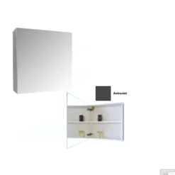 Spiegelkast Sanicare Qlassics 60 Cm 1 Deur Antraciet -Baden Luxe Verkoop spiegelkast sanicare qlassics 60 cm 1 deur antraciet detail1