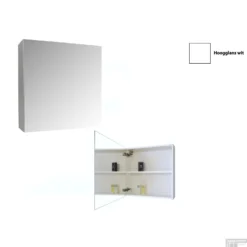 Spiegelkast Sanicare Qlassics 60 Cm 1 Deur Hoogglans Wit -Baden Luxe Verkoop spiegelkast sanicare qlassics 60 cm 1 deur hoogglans wit detail1