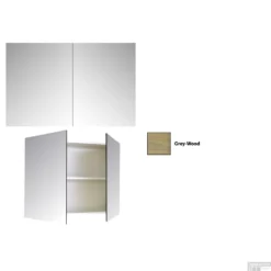 Spiegelkast Sanicare Qlassics 70 Cm 2 Deuren Grey-Wood -Baden Luxe Verkoop spiegelkast sanicare qlassics 70 cm 2 deuren grey wood detail1