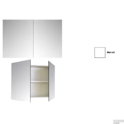 Spiegelkast Sanicare Qlassics 80 Cm 2 Deuren Zijdeglans Wit -Baden Luxe Verkoop spiegelkast sanicare qlassics 80 cm 2 deuren zijdeglans wit detail
