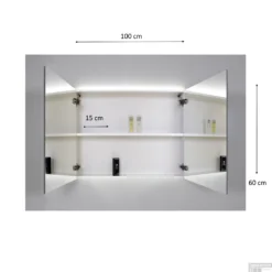 Spiegelkast Sanicare Qlassics Ambiance 100 Cm 2 Deuren Antraciet -Baden Luxe Verkoop spiegelkast sanicare qlassics ambiance 100 cm 2 deuren tech 1 1