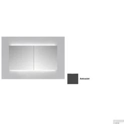 Spiegelkast Sanicare Qlassics Ambiance 100 Cm 2 Deuren Antraciet -Baden Luxe Verkoop spiegelkast sanicare qlassics ambiance 100 cm 2 deuren antraciet detail