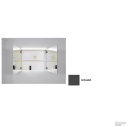 Spiegelkast Sanicare Qlassics Ambiance 100 Cm 2 Deuren Antraciet -Baden Luxe Verkoop spiegelkast sanicare qlassics ambiance 100 cm 2 deuren antraciet detail1