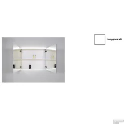 Spiegelkast Sanicare Qlassics Ambiance 100 Cm 2 Deuren Hoogglans Wit -Baden Luxe Verkoop spiegelkast sanicare qlassics ambiance 100 cm 2 deuren hoogglans wit detail