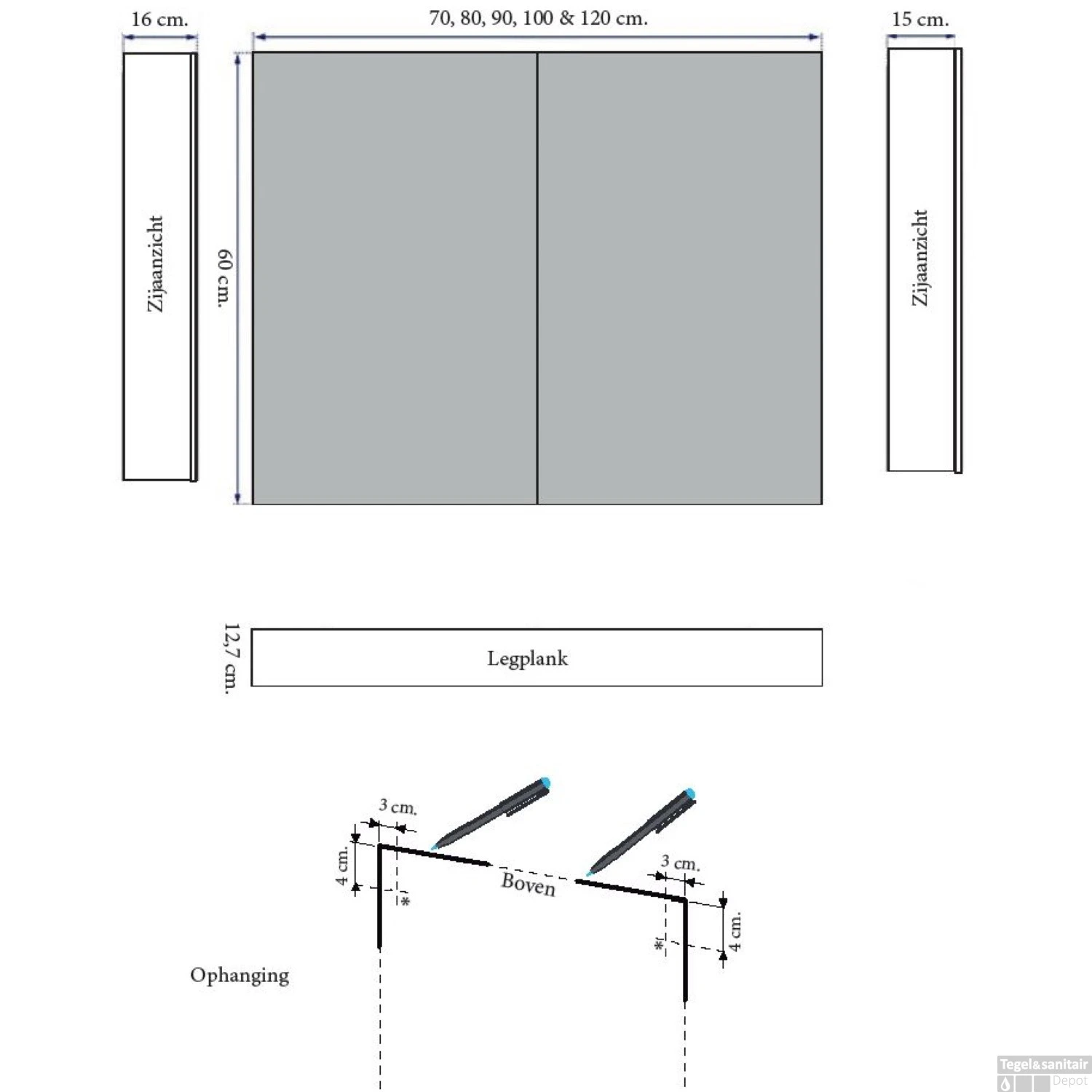 Spiegelkast Sanicare Qlassics Ambiance 100 Cm 2 Spiegeldeuren Belluno Eiken 5 Spiegelkast Sanicare Qlassics Ambiance 100 Cm 2 Spiegeldeuren Belluno Eiken - Afbeelding 5