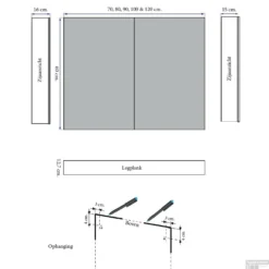 Spiegelkast Sanicare Qlassics Ambiance 120 Cm 2 Deuren Grey-Wood -Baden Luxe Verkoop spiegelkast sanicare qlassics ambiance 120 cm 2 deuren grey wood tech
