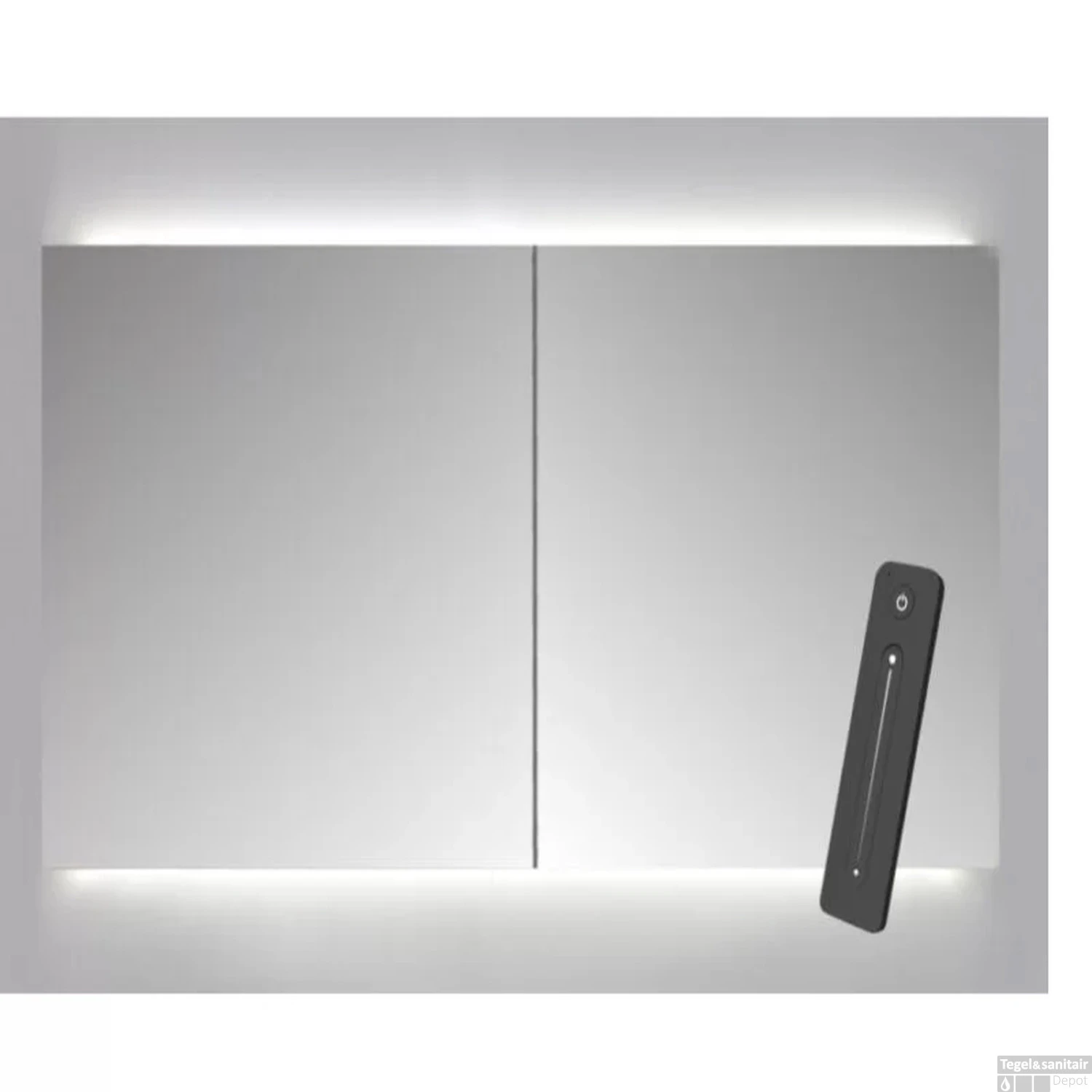 Spiegelkast Sanicare Qlassics Ambiance 120x60 Cm Met Dubbelzijdige Spiegeldeuren, LED Verlichting En Afstandsbediening Zijdeglans Wit