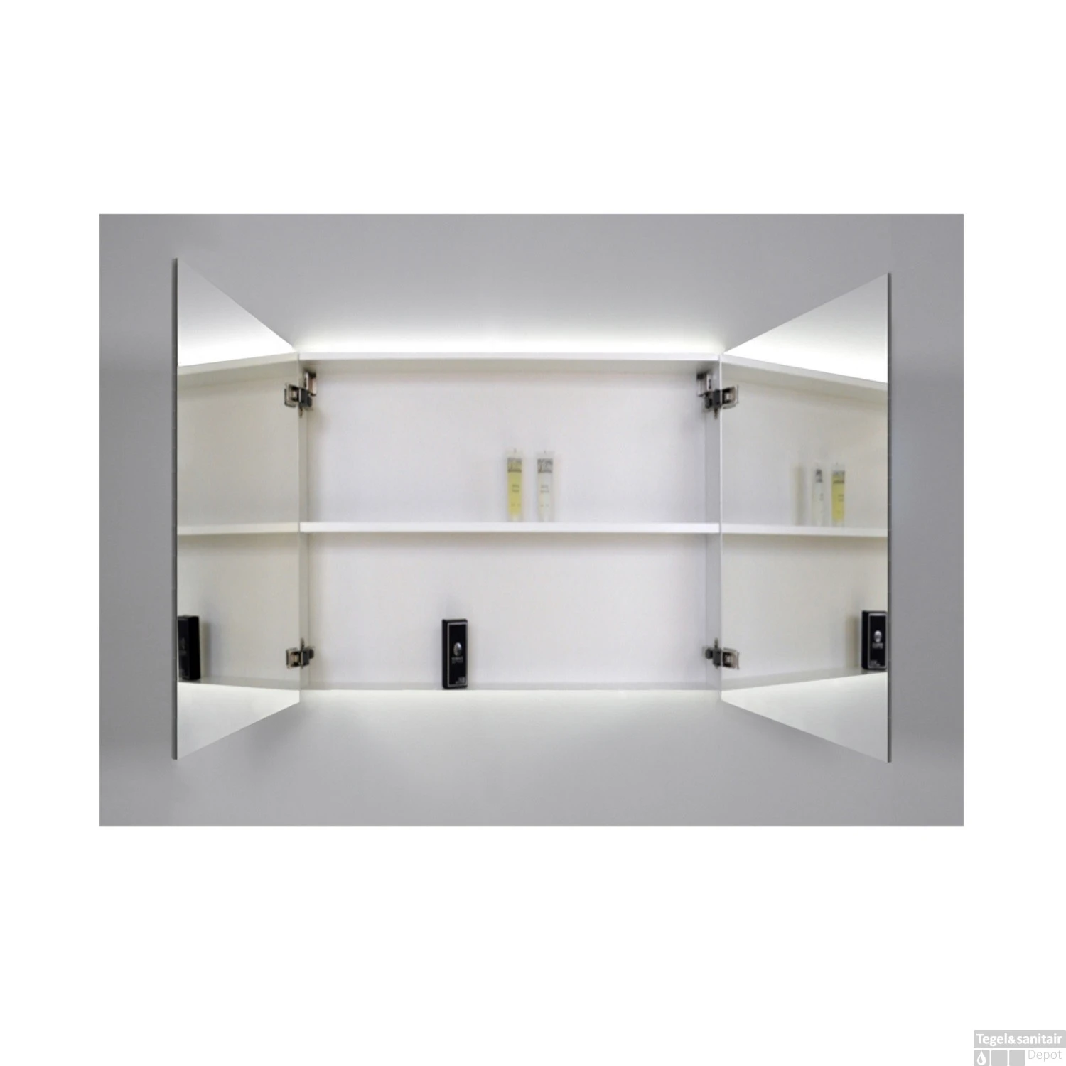 Spiegelkast Sanicare Qlassics Ambiance 70 Cm 2 Deuren Antraciet 2 Spiegelkast Sanicare Qlassics Ambiance 70 Cm 2 Deuren Antraciet - Afbeelding 2