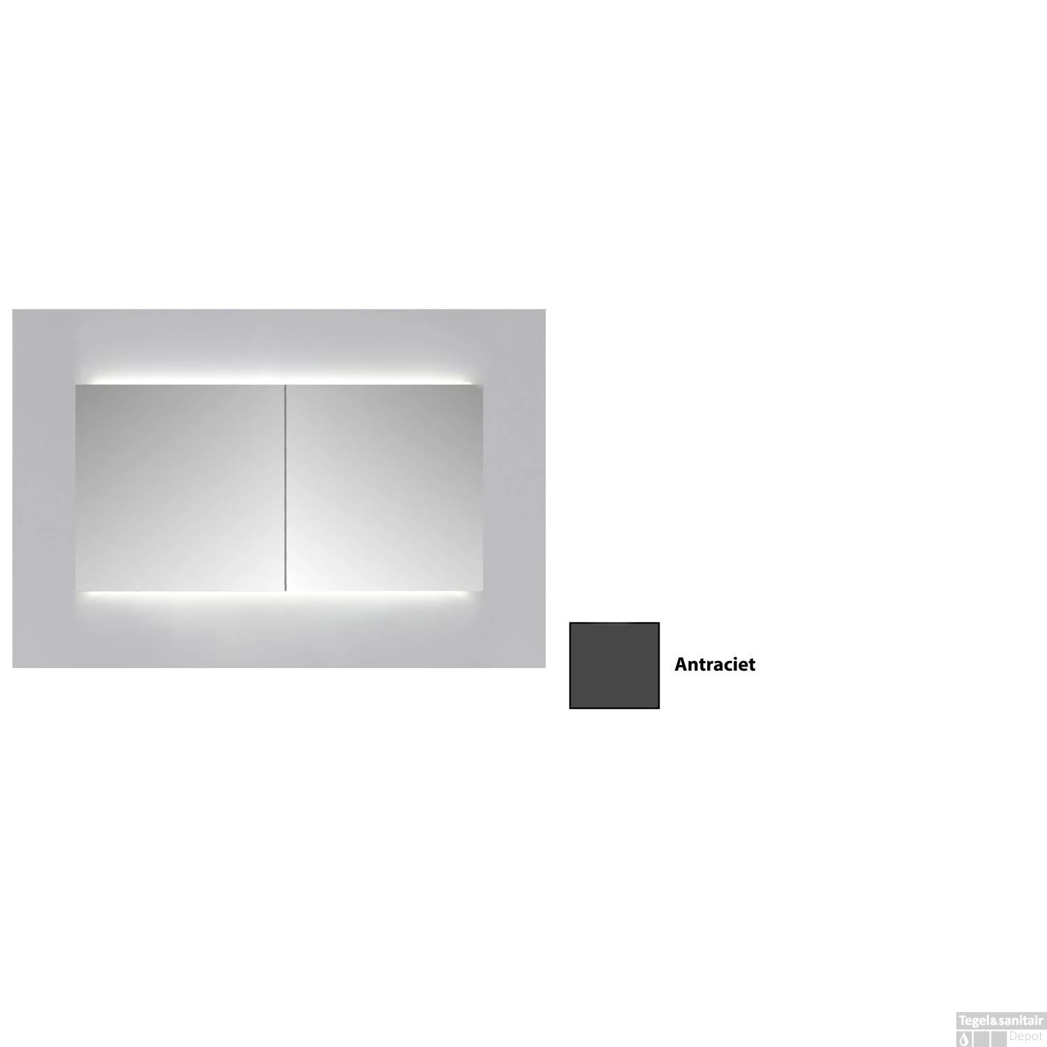 Spiegelkast Sanicare Qlassics Ambiance 70 Cm 2 Deuren Antraciet 3 Spiegelkast Sanicare Qlassics Ambiance 70 Cm 2 Deuren Antraciet - Afbeelding 3