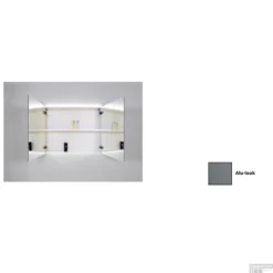 Spiegelkast Sanicare Qlassics Ambiance 80 Cm 2 Deuren Alu-Look -Baden Luxe Verkoop spiegelkast sanicare qlassics ambiance 80 cm 2 deuren alu look detail