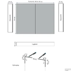 Spiegelkast Sanicare Qlassics Ambiance 80 Cm 2 Deuren Alu-Look -Baden Luxe Verkoop spiegelkast sanicare qlassics ambiance 80 cm 2 deuren alu look tech 1