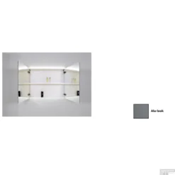 Spiegelkast Sanicare Qlassics Ambiance 90 Cm 2 Deuren Alu-Look -Baden Luxe Verkoop spiegelkast sanicare qlassics ambiance 90 cm 2 deuren alu look detail