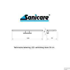 Spiegelverlichting Sanicare LED Anna 30 Cm Mat Zwart -Baden Luxe Verkoop spiegelverlichting sanicare led anna 30 cm mat zwart tech