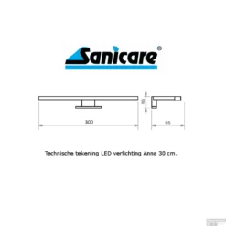 Spiegelverlichting Sanicare LED Anna 2,5 Watt 30 Cm Chroom -Baden Luxe Verkoop spiegelverlichting sanicare led anna 30 cm mat zwart tech 1
