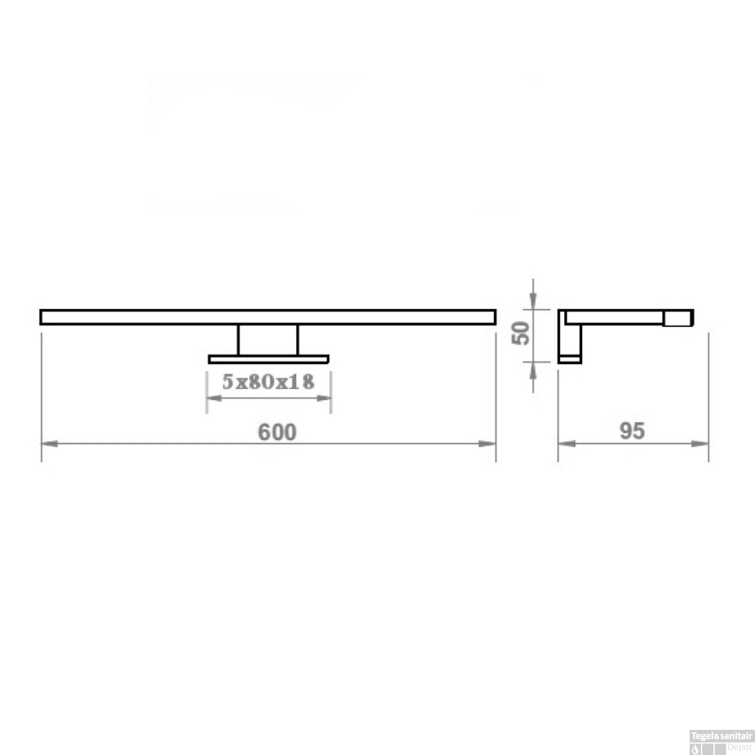 Spiegelverlichting Sanicare LED Anna 60 Cm Goud 3 Spiegelverlichting Sanicare LED Anna 60 Cm Goud - Afbeelding 3