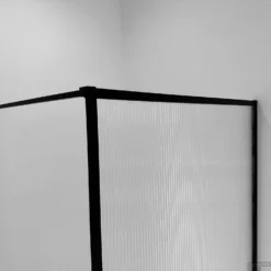 Wiesbaden Douchewand Square 100x200 | Helder | Mat Zwart | Inloopdouche -Baden Luxe Verkoop square inloopdouche geribbeld helder glas mat zwart 4 1
