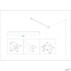 Stabilisatiestang Wiesbaden 120 Cm Mat Zwart -Baden Luxe Verkoop stabilisatiestang wiesbaden 120 cm geborsteld staal 20.3492 tech 1