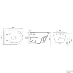 Wandcloset Wiesbaden Stereo Rimless Met Vesta Toiletzitting Mat Zwart -Baden Luxe Verkoop stereo wandcloset tech 1 2 1