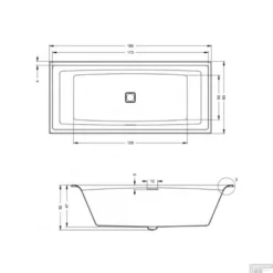 Ligbad Riho Still Square 180x80 Cm Wit -Baden Luxe Verkoop still square zonder kussen p1 1 br01005 tech