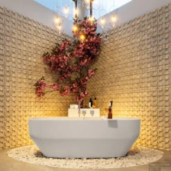 STONE Vrijstaand Bad 170x75cm Kleur Talc / Talc -Baden Luxe Verkoop stone 3 00002