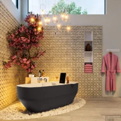 STONE Vrijstaand Bad 170x75cm Kleur Dark Grey / Talc -Baden Luxe Verkoop stone 4 00009