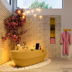 STONE Vrijstaand Bad 170x75cm Kleur Ocher / Ocher -Baden Luxe Verkoop stone 4 00027