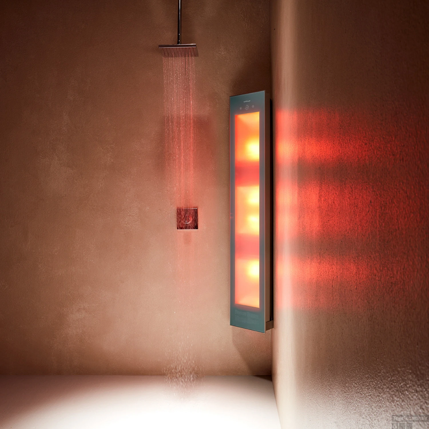 Sunshower Combi Grey UV En Infrarood Opbouwapparaat 29x144x22.8 Cm Aluminium Grijs