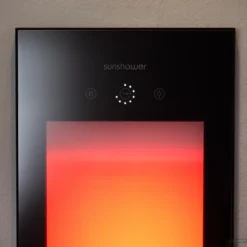 Sunshower Deluxe Black UV En Infrarood Inbouwapparaat 32x187x16 Cm Aluminium Zwart -Baden Luxe Verkoop sunshower ir black display