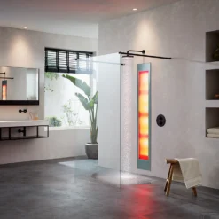 Sunshower Deluxe Grey UV En Infrarood Inbouwapparaat 32x187x16 Cm Aluminium Grijs -Baden Luxe Verkoop sunshower ir organicgrey badkamer