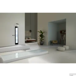 Sunshower Plus L Round Infrarood En UV-licht 185x33 Cm Inbouw - Opbouw Vlak Of Hoek Black -Baden Luxe Verkoop sunshower oneplus l black inbouw uv set