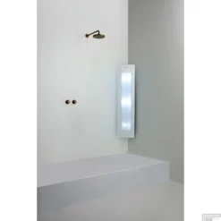 Sunshower Plus M Round Infrarood En UV-licht 140x33 Cm Inbouw - Opbouw Vlak Of Hoek White -Baden Luxe Verkoop sunshower oneplus m white hoek uv geheel