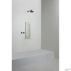 Sunshower One S Round Infrarood 95x33 Cm Inbouw - Opbouw Vlak Of Hoek Sand White -Baden Luxe Verkoop sunshower oneplus s sand white inbouw uit geheel