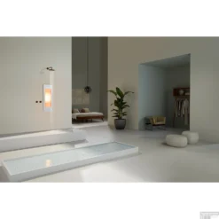 Sunshower Plus S Round Infrarood En UV-licht 95x33 Cm Inbouw - Opbouw Vlak Of Hoek White -Baden Luxe Verkoop sunshower oneplus s white inbouw ir set 2