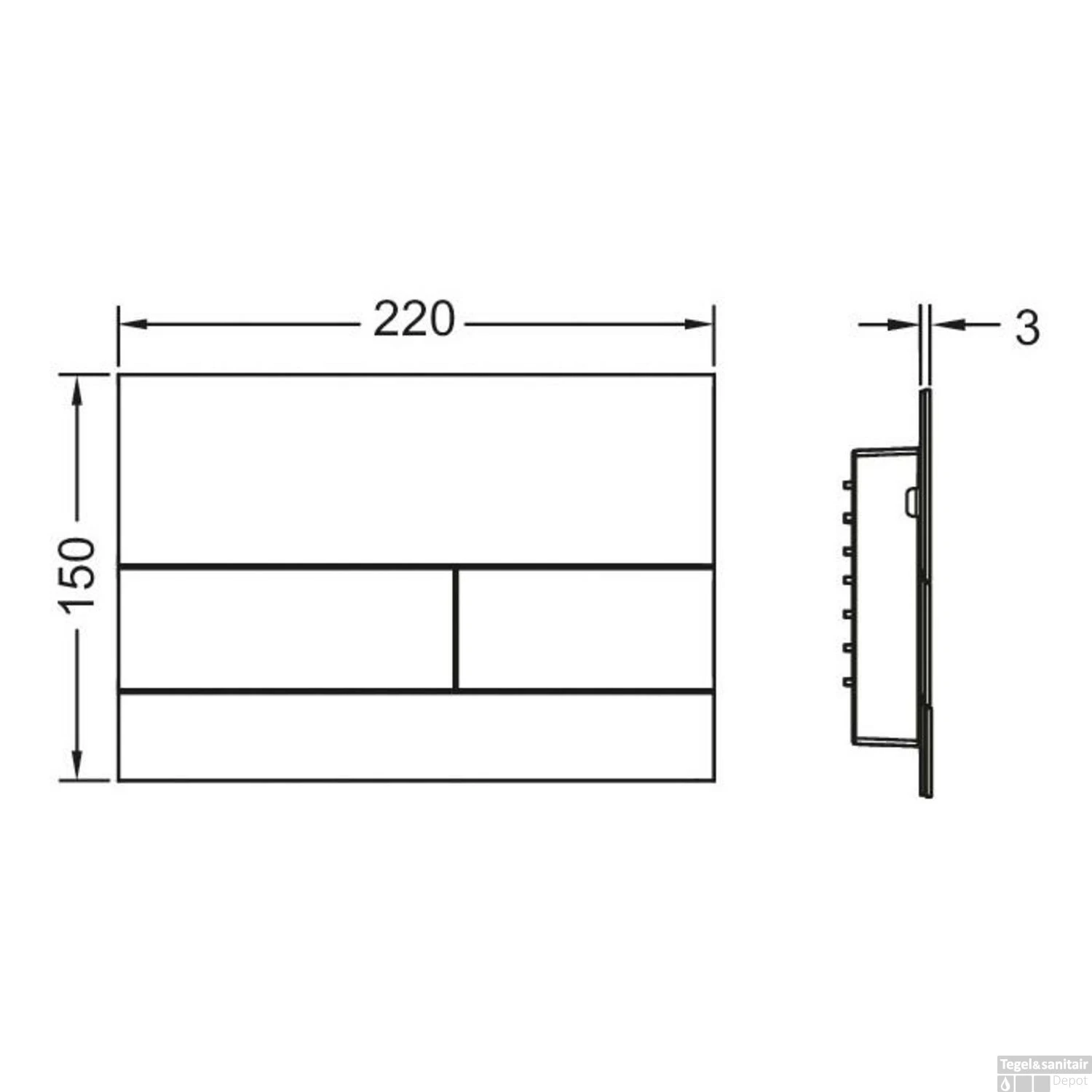 TECE Profile Inbouwreservoir Toiletset Geberit ONE Rimless Diepspoel Turboflush Wit Met Drukplaat - Afbeelding 6