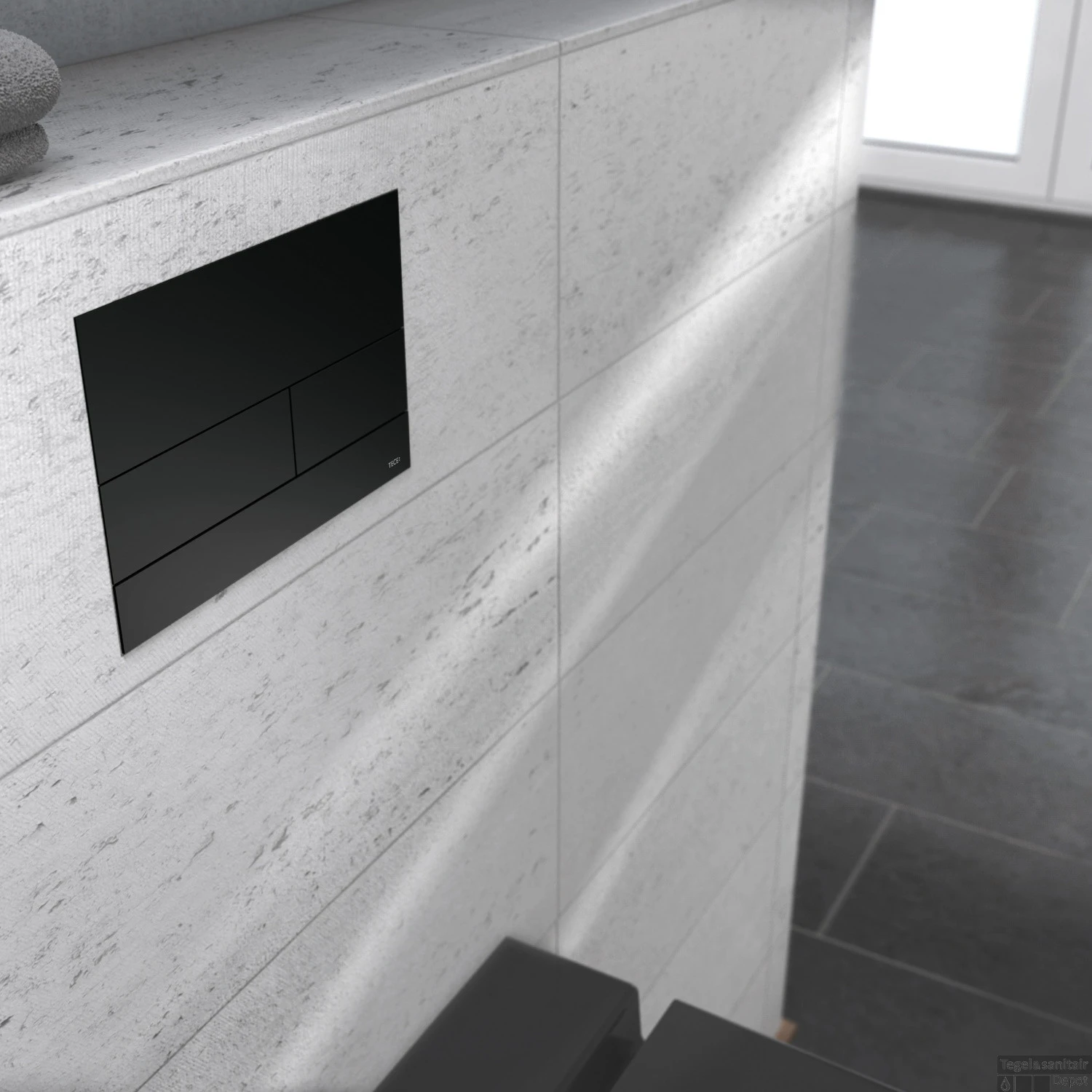 Bedieningsplaat Toilet TECE Square II RVS Mat Zwart 3 Bedieningsplaat Toilet TECE Square II RVS Mat Zwart - Afbeelding 3