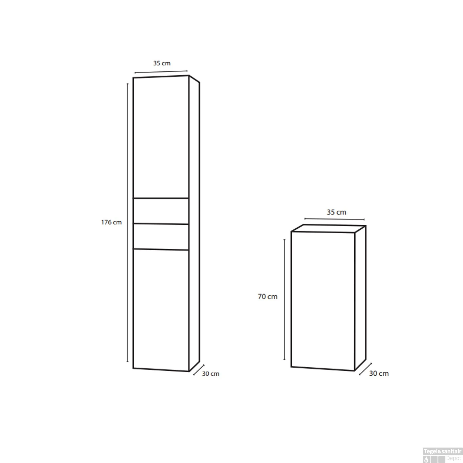 Badkamerkast Differnz Style 30x35x176 Cm Antraciet (Rechts) 2 Badkamerkast Differnz Style 30x35x176 Cm Antraciet (Rechts) - Afbeelding 2