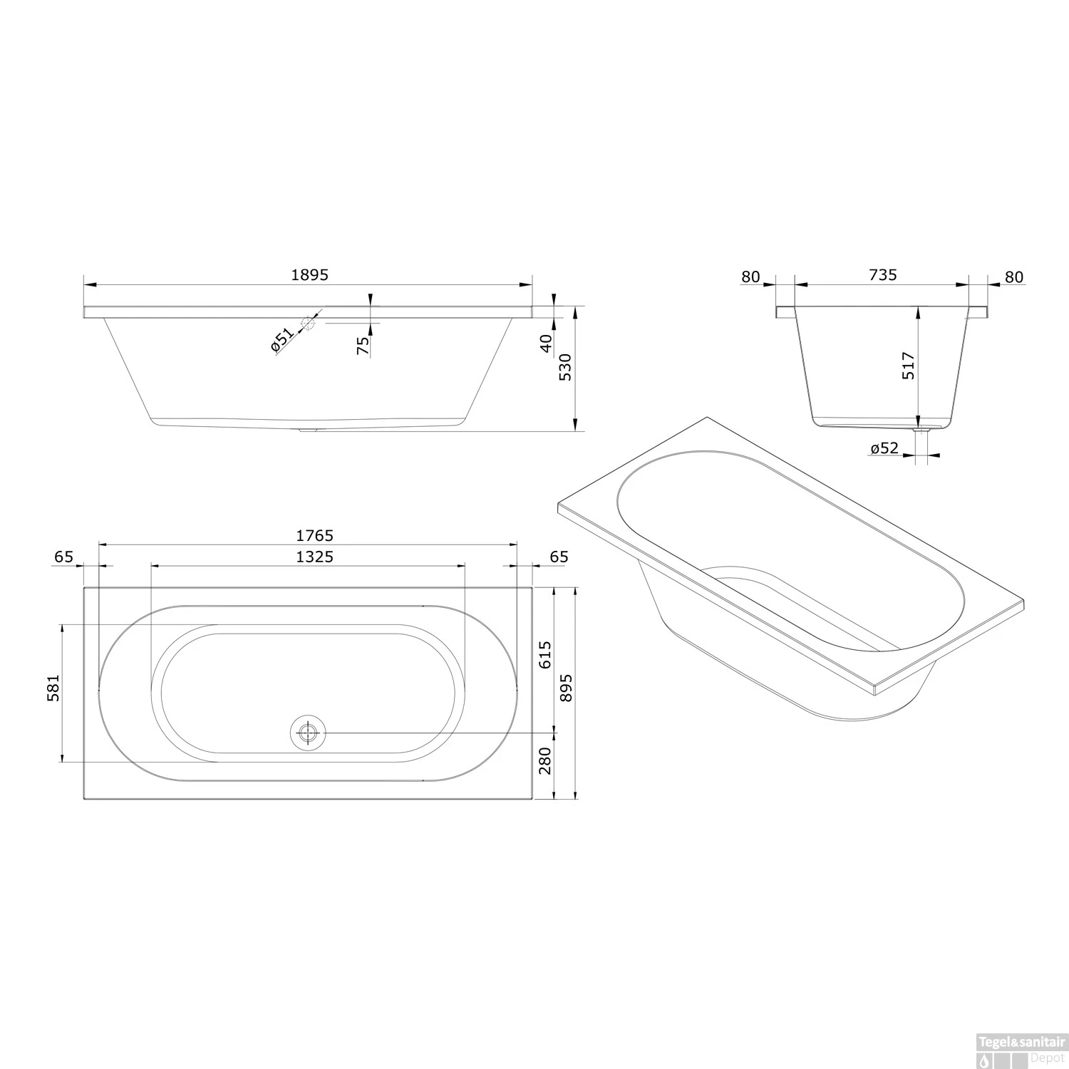 Whirlpool Boss & Wessing Urby Silent 1 190x90cm Enkel Systeem 4 Whirlpool Boss & Wessing Urby Silent 1 190x90cm Enkel Systeem - Afbeelding 4
