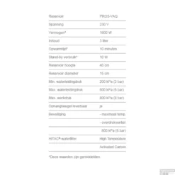 Quooker Cube Fusion Square RVS Met Pro3-VAQ Boiler -Baden Luxe Verkoop technische specificaties pro3vaq 1 6 3 1