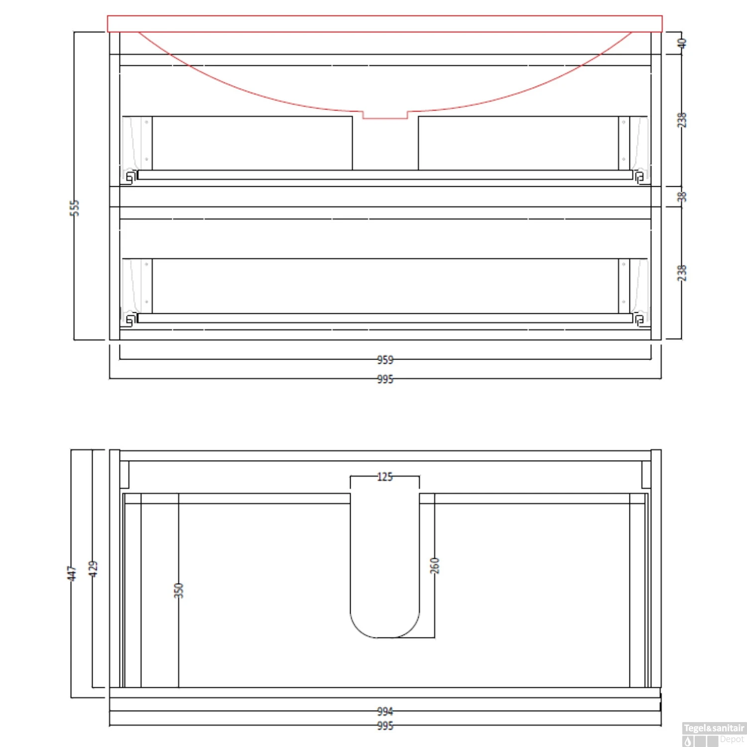 ACTIE BWS Badmeubel | Paris | 100cm | Wastafel Mat Zwart | 1 Of 2 Kraangaten | Compleet | Hoogglans Wit 7 ACTIE BWS Badmeubel | Paris | 100cm | Wastafel Mat Zwart | 1 Of 2 Kraangaten | Compleet | Hoogglans Wit - Afbeelding 7